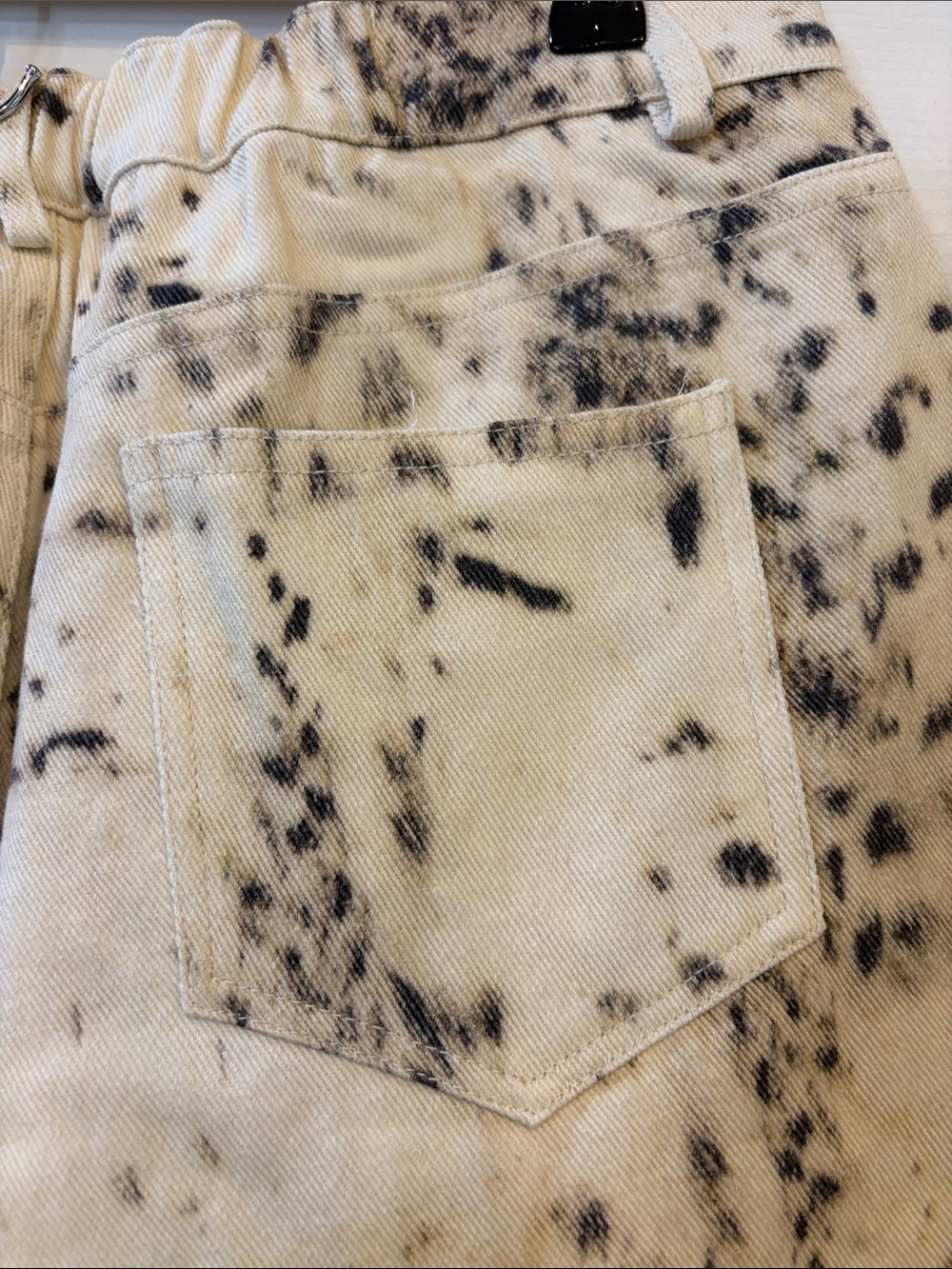 DAVI & DANI Snow Leopard Print Lace Trim Barrel Pants NWT Wide Leg - Picture 6 of 7